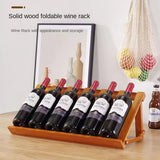 Simple Red Wine Rack Solid Wood Decoration Installation Free Household Wine Bottle Rack