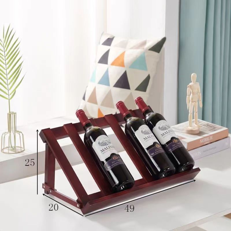 Simple Red Wine Rack Solid Wood Decoration Installation Free Household Wine Bottle Rack