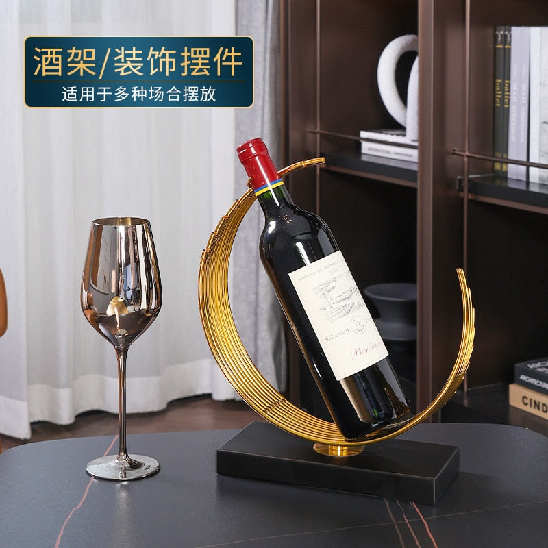Luxury Wine Bottle Rack Holder Decorative Wine Containers Home Decoration Bar Counter Ornaments
