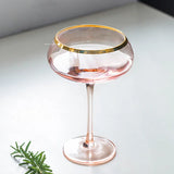 Luxury Pink Wine Glass Ice Cream Beer Whisky Cup Cocktail Champagne Glass Home Kitchen Goblet