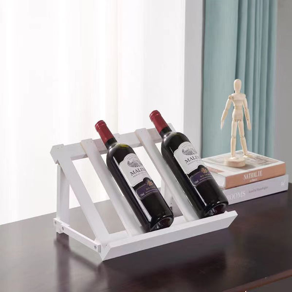 Simple Red Wine Rack Solid Wood Decoration Installation Free Household Wine Bottle Rack