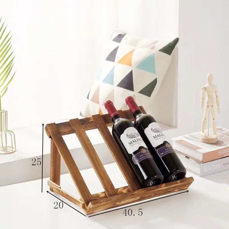 Simple Red Wine Rack Solid Wood Decoration Installation Free Household Wine Bottle Rack