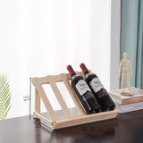 Simple Red Wine Rack Solid Wood Decoration Installation Free Household Wine Bottle Rack