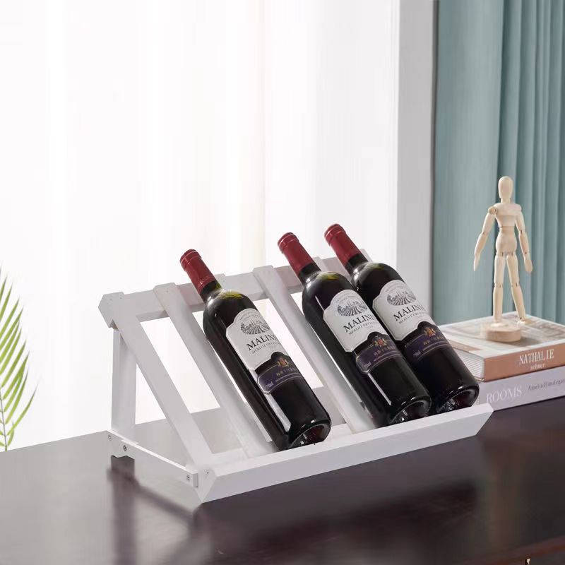 Simple Red Wine Rack Solid Wood Decoration Installation Free Household Wine Bottle Rack