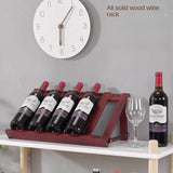 Simple Red Wine Rack Solid Wood Decoration Installation Free Household Wine Bottle Rack