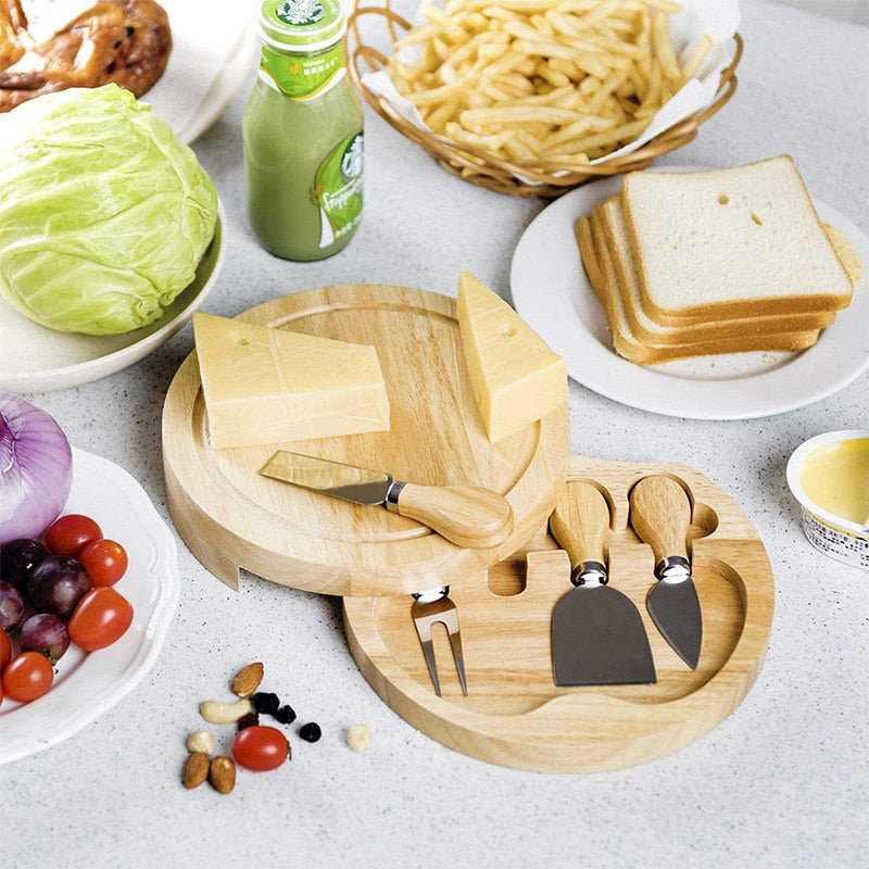 Stainless Steel Wooden Cheese Slicer Cutter Board