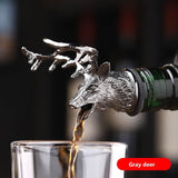 Zinc Alloy Deer Stag Head Wine Pourer Unique Wine Bottle Stoppers