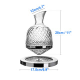 GOALONE Luxury Rotating Wine Decanter Lead-Free Clear Crystal  Decanter