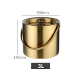 UNTIOR 1.3L/3L  Stainless Steel Ice Bucket Portable Double Wall Insulated Bucket