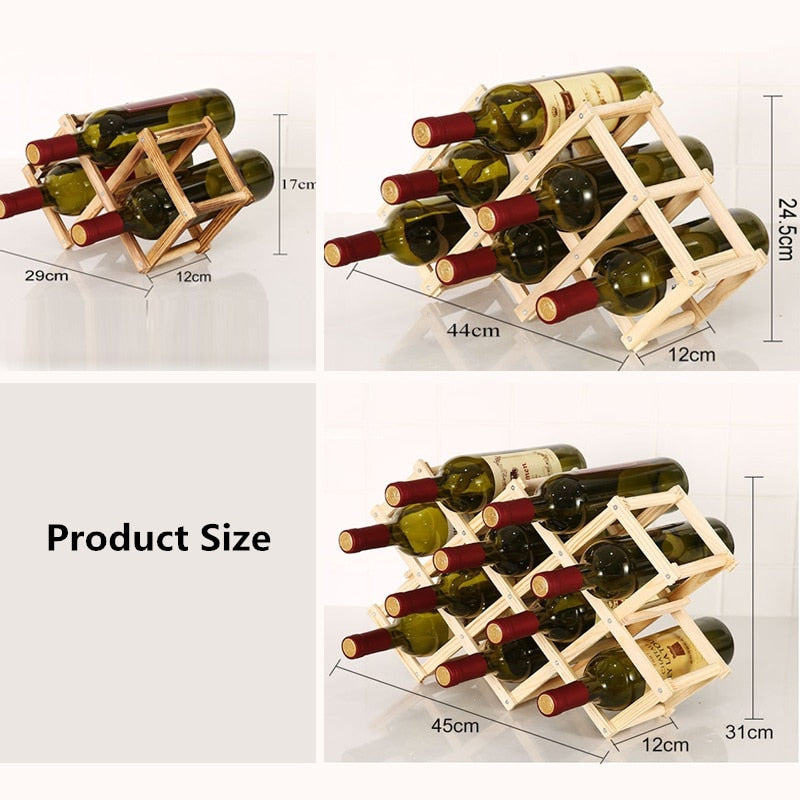 Collapsible Wooden Wine Bottle Racks