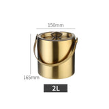 UNTIOR 1.3L/3L  Stainless Steel Ice Bucket Portable Double Wall Insulated Bucket