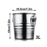 UNTIOR 1.3L/3L  Stainless Steel Ice Bucket Portable Double Wall Insulated Bucket