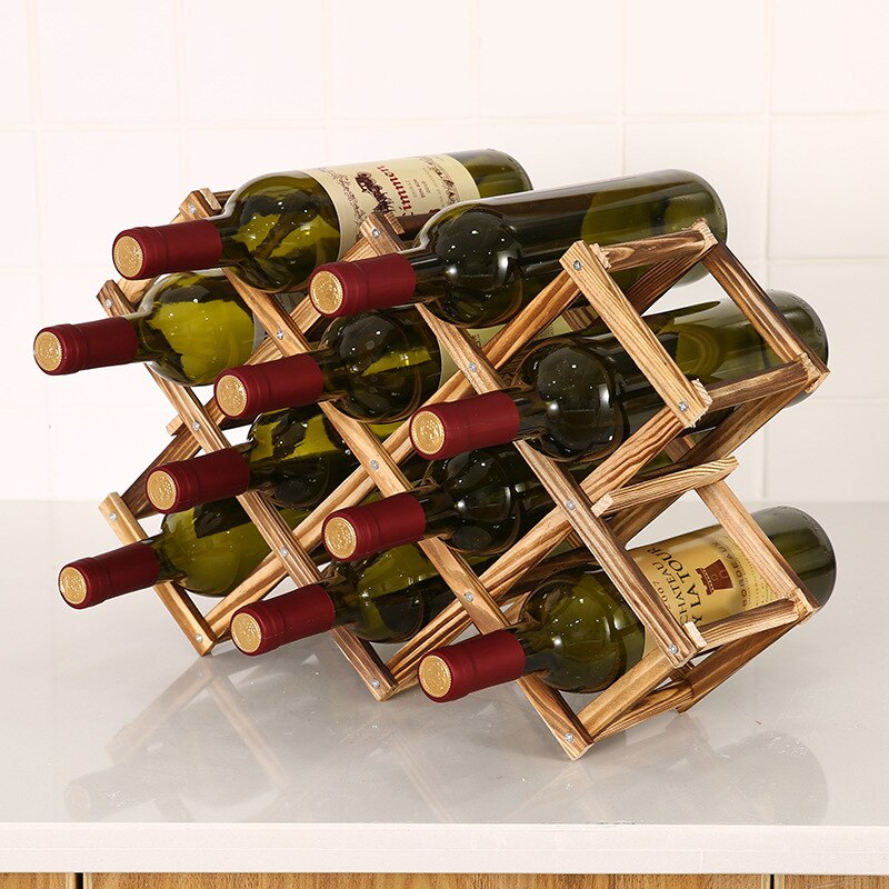 Collapsible Wooden Wine Bottle Racks