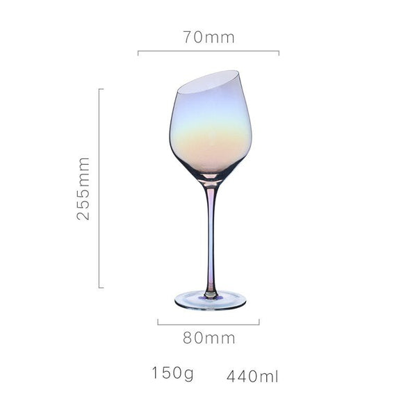 Creative Bevel Champagne Wine Glass Cups Crystal Transparent Goblet