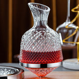 GOALONE Luxury Rotating Wine Decanter Lead-Free Clear Crystal  Decanter