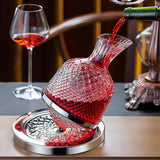 GOALONE Luxury Rotating Wine Decanter Lead-Free Clear Crystal  Decanter