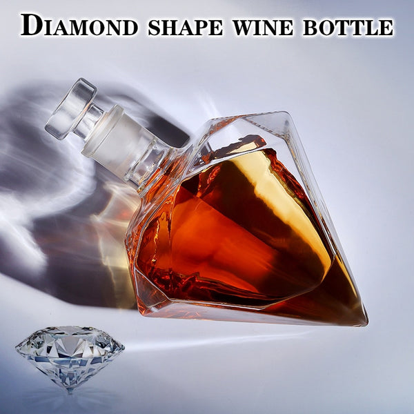 Diamond Glass Decanter, Handicraft Decoration, Red Wine