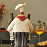 Chef Statue Wine Bottle Stand Decorative Resin Cook Wine Holder