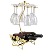 Iron Wire Maple Leaf Hollow Wine Rack Stand Hanging Drinking