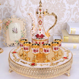 Eight-Piece Wine set European Retro Alloy Liqueur set Russian