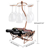 Iron Wire Maple Leaf Hollow Wine Rack Stand Hanging Drinking