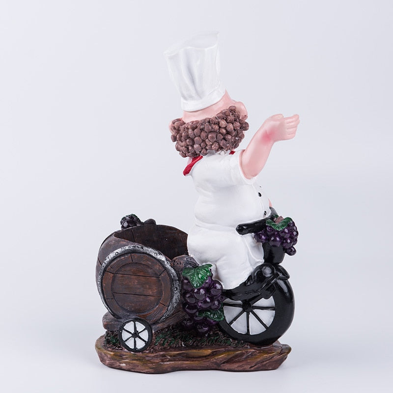 Funny Chef Bottle Rack Decorative Tabletop Cook Cask Wine Bottle Holder