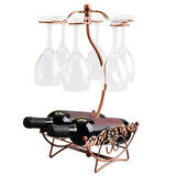 Iron Wire Maple Leaf Hollow Wine Rack Stand Hanging Drinking