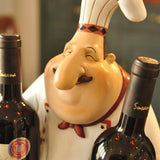 Chef Statue Wine Bottle Stand Decorative Resin Cook Wine Holder