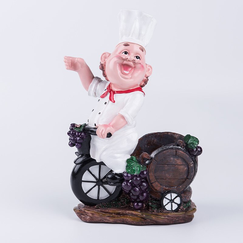 Funny Chef Bottle Rack Decorative Tabletop Cook Cask Wine Bottle Holder