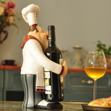 Chef Statue Wine Bottle Stand Decorative Resin Cook Wine Holder