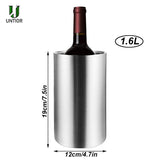 UNTIOR 1.3L/3L  Stainless Steel Ice Bucket Portable Double Wall Insulated Bucket