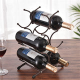 European style 6 Bottle Wine Rack Metal Freestanding Kitchen Storage Stand Wine Cabinet