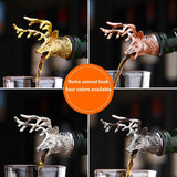 Zinc Alloy Deer Stag Head Wine Pourer Unique Wine Bottle Stoppers