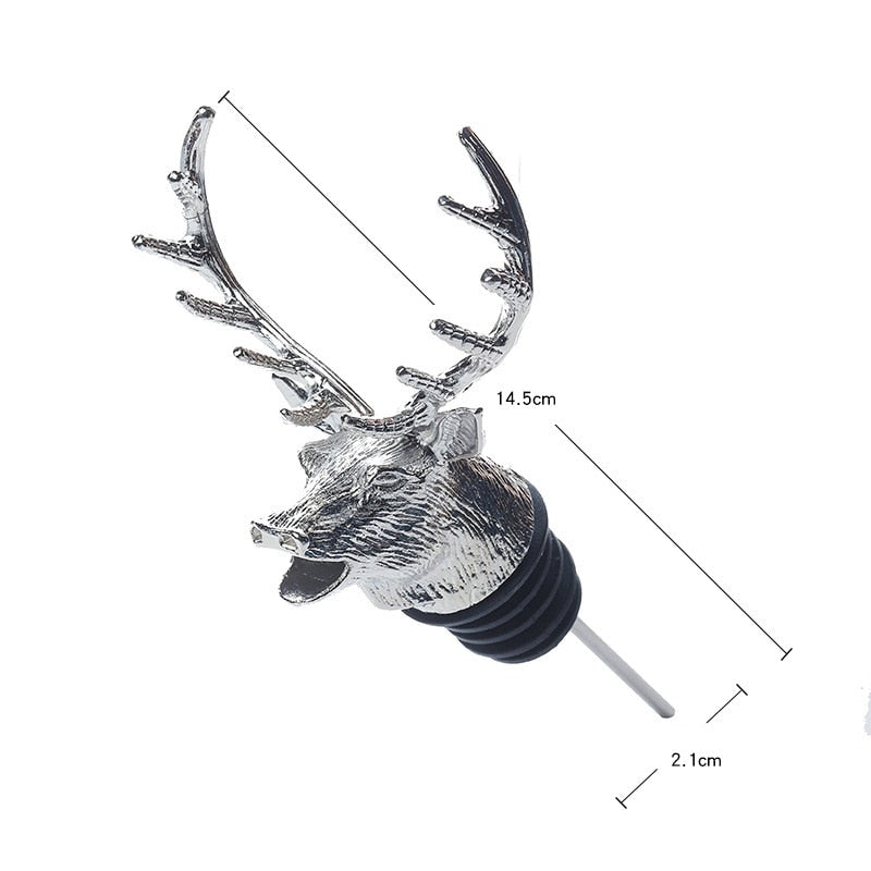 Zinc Alloy Deer Stag Head Wine Pourer Unique Wine Bottle Stoppers