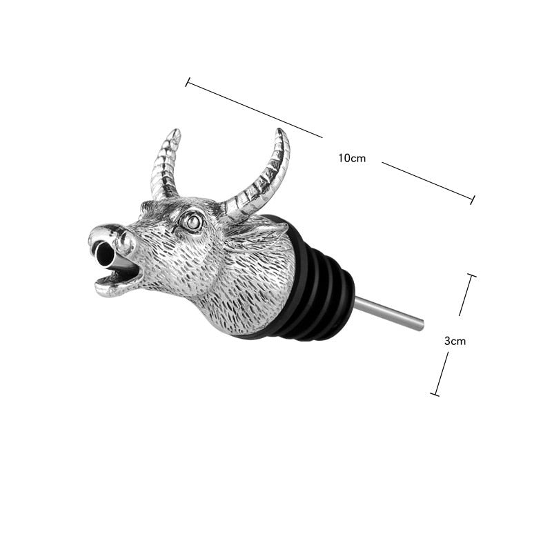 Zinc Alloy Deer Stag Head Wine Pourer Unique Wine Bottle Stoppers