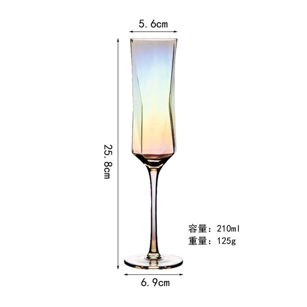 Nordic Luxuly Wine Crystal Glasses Home Transparent Colorful Glass