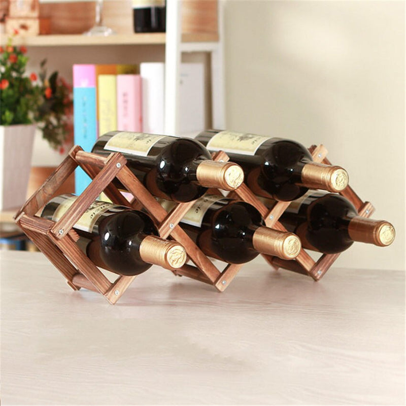Quality Wooden Wine Bottle Holders Creative Practical Collapsible