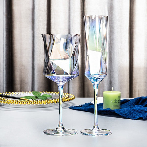 Nordic Luxuly Wine Crystal Glasses Home Transparent Colorful Glass