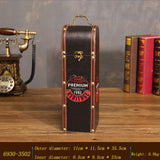 Vintage leather red wine box single wooden high-end gift package wooden box