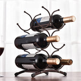 European style 6 Bottle Wine Rack Metal Freestanding Kitchen Storage Stand Wine Cabinet