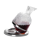 GOALONE Luxury Rotating Wine Decanter Lead-Free Clear Crystal  Decanter