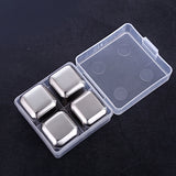 4/6/8 Pcs Stainless Steel Ice Cubes Set Reusable Chilling Stones for Whiskey Wine Wine Cooling Cube