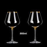 European 660ml Luxury Gold Burgundy Glass Vintage Wine Glasses