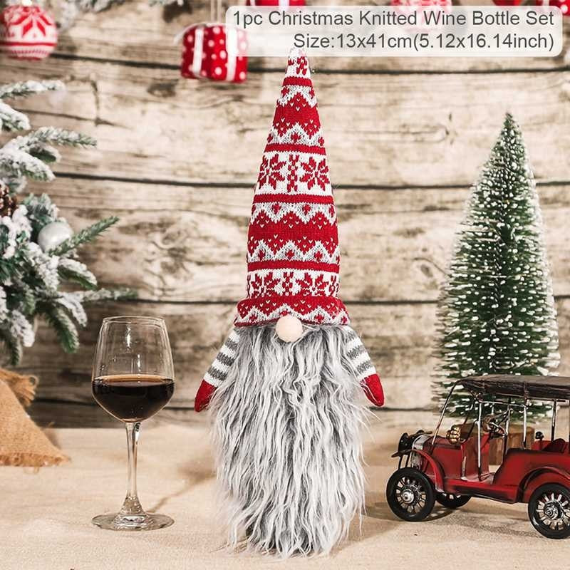 Santa Claus Wine Bottle Cover Snowman