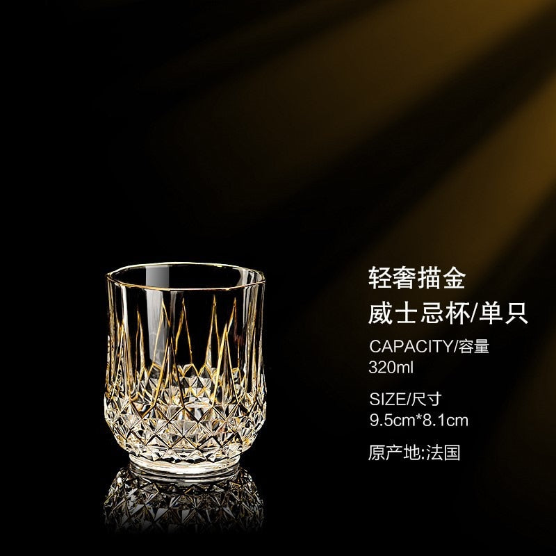 French imported luxury CDA whisky glass gold crystal red wine cup high-end wine