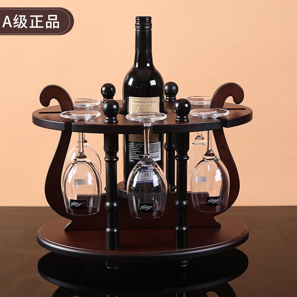 European Style Wine Rack Decoration Red Wine Glass Holder Upside down Wine Bottle Solid Wood