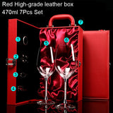 Goblet Wine Glass Lead-Free Crystal Glass 470/700ml High-Grade Leather box