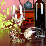 Exquisite Lily Enamel Wine Glass Crystal Glass Wine
