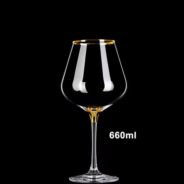 European 660ml Luxury Gold Burgundy Glass Vintage Wine Glasses