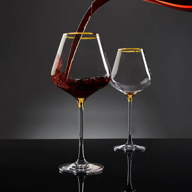 European 660ml Luxury Gold Burgundy Glass Vintage Wine Glasses
